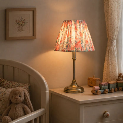 Floral DIY Pleated Lampshade for Table Lamp | Pink Vintage Empire Lampshade Kit