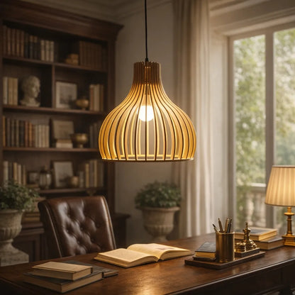 Scandinavia Birdcage Wood Pendant Light Shade | Sculptural DIY Lampshade Kit