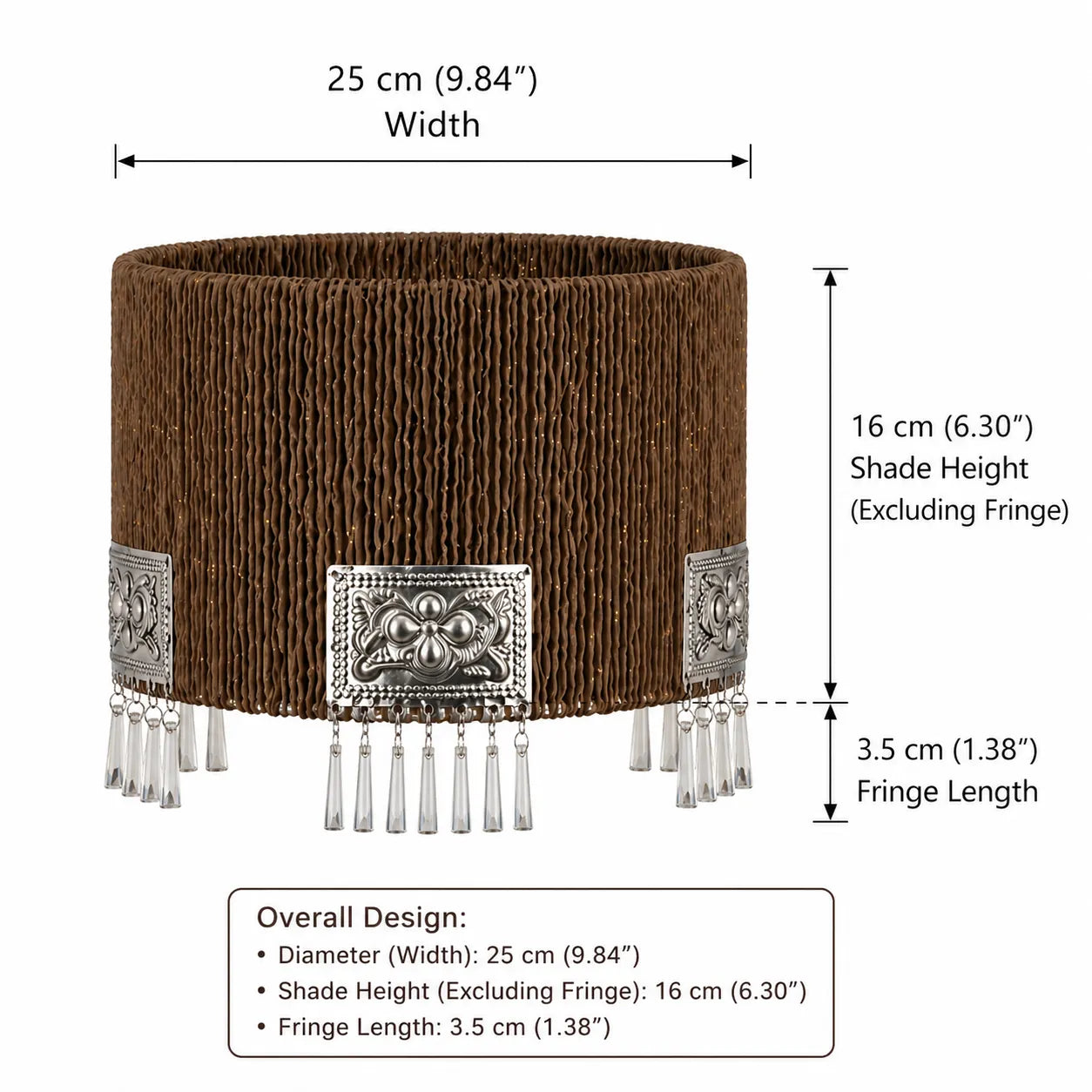 Boho Rope Lampshade with Fringe | DIY Natural Table Lamp Shade Kit