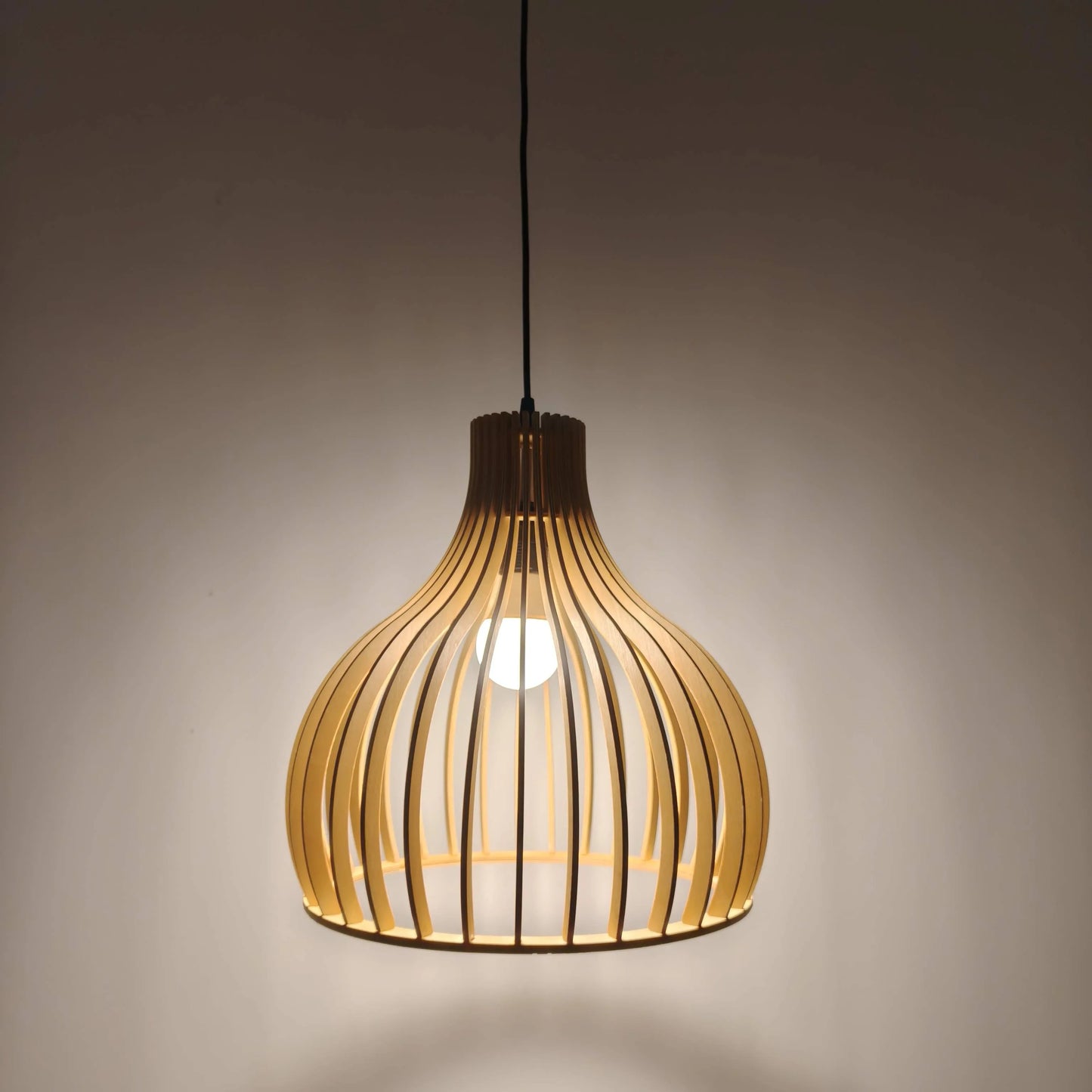 Scandinavia Sculptural Birdcage Wood Pendant Light Shade – M11