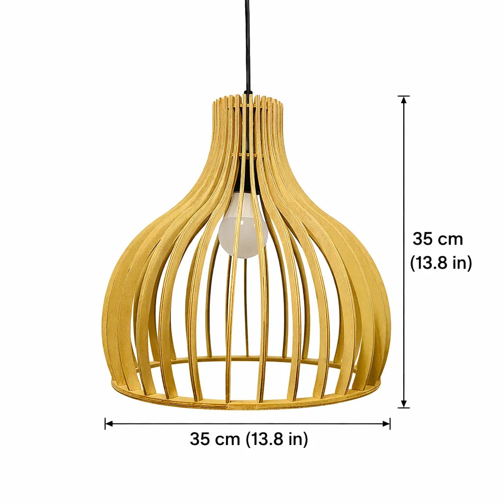 Scandinavia Birdcage Wood Pendant Light Shade | Sculptural DIY Lampshade Kit