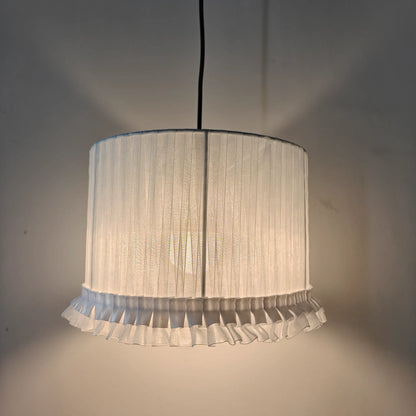 Fabric Pleated Lampshade Kit with Lace Trim | DIY White Table Lamp Shade Kit