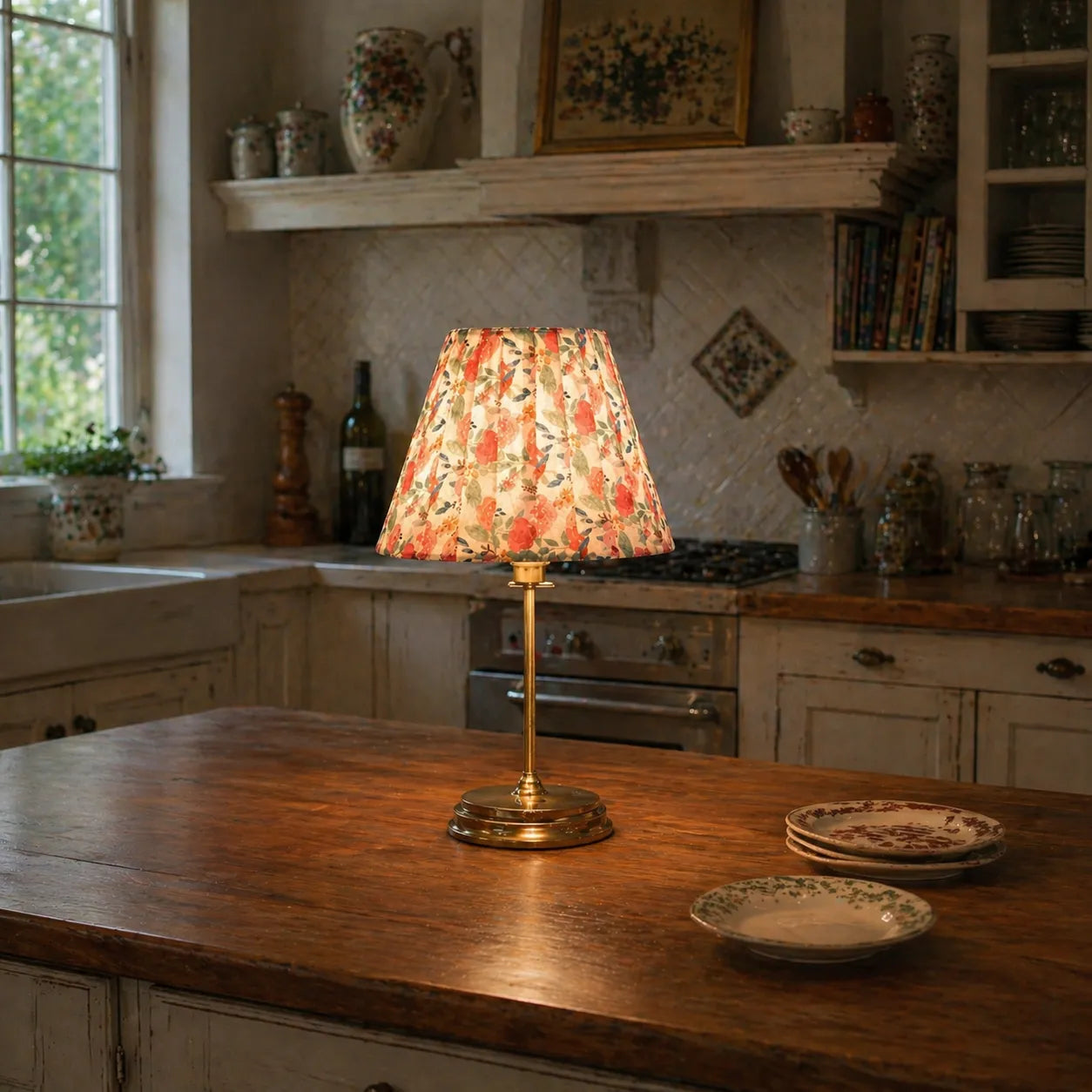 Floral DIY Pleated Lampshade for Table Lamp | Pink Vintage Empire Lampshade Kit