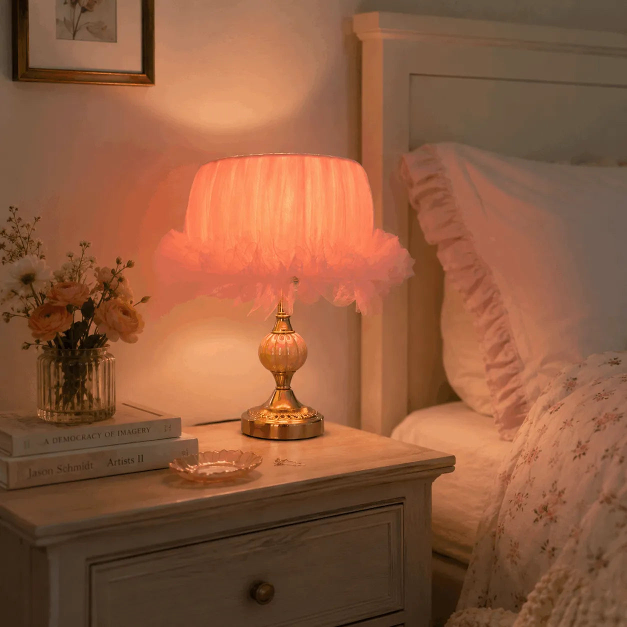 Coquette Ballerina Tulle Pendant & Table Lamp Shade – Pink DIY Fabric Lampshade Kit