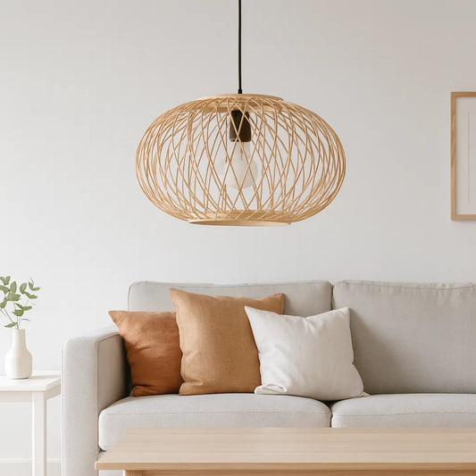Nordic Globe Bamboo Pendant Light Shade DIY Kit | Cage Design – E27/E26/E10/M11