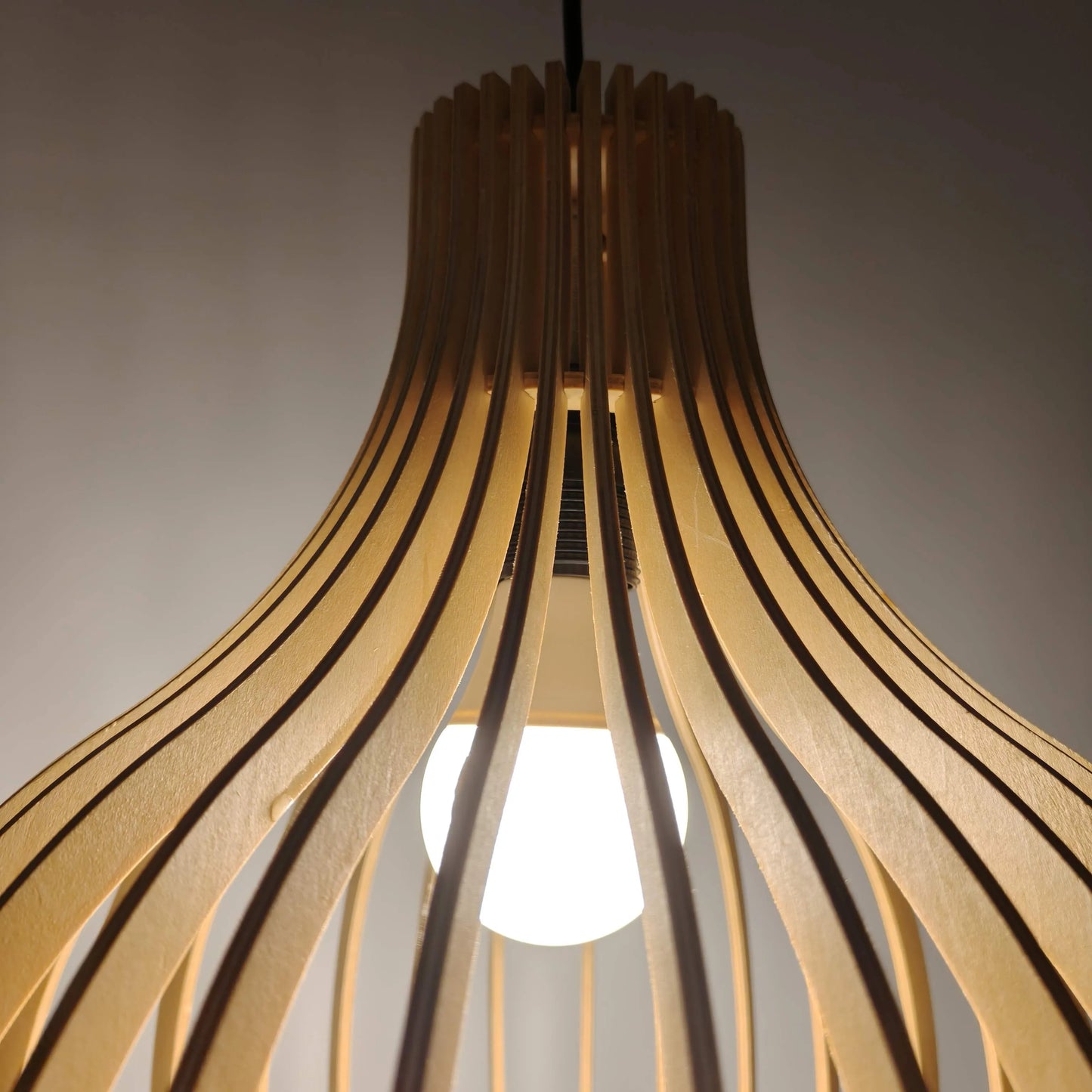 Scandinavia Sculptural Birdcage Wood Pendant Light Shade – M11