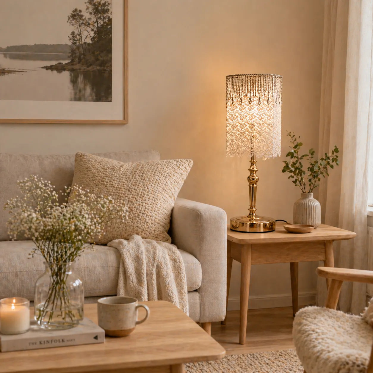 Vintage White Lace Lampshade | DIY Romantic Bedside Table Lamp Shade Kit