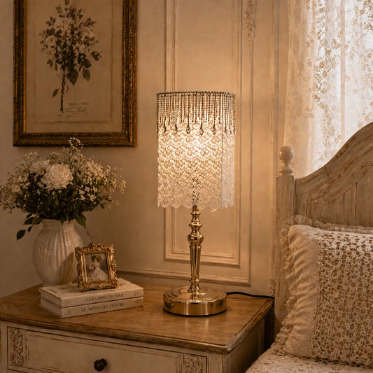 Vintage White Lace Lampshade | DIY Romantic Bedside Table Lamp Shade - E10 / E14 / E26 / E27