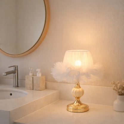 Ballerina Frilly Tulle Lampshade | DIY White Fabric Table Lamp Shade Kit for Coquette