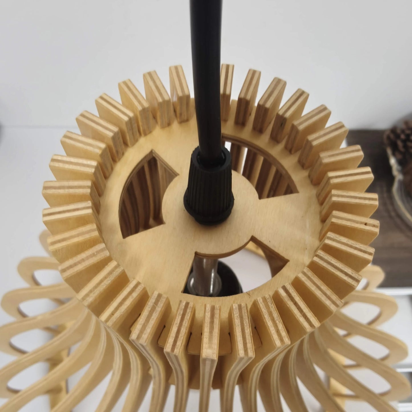 Scandinavia Sculptural Birdcage Wood Pendant Light Shade – M11