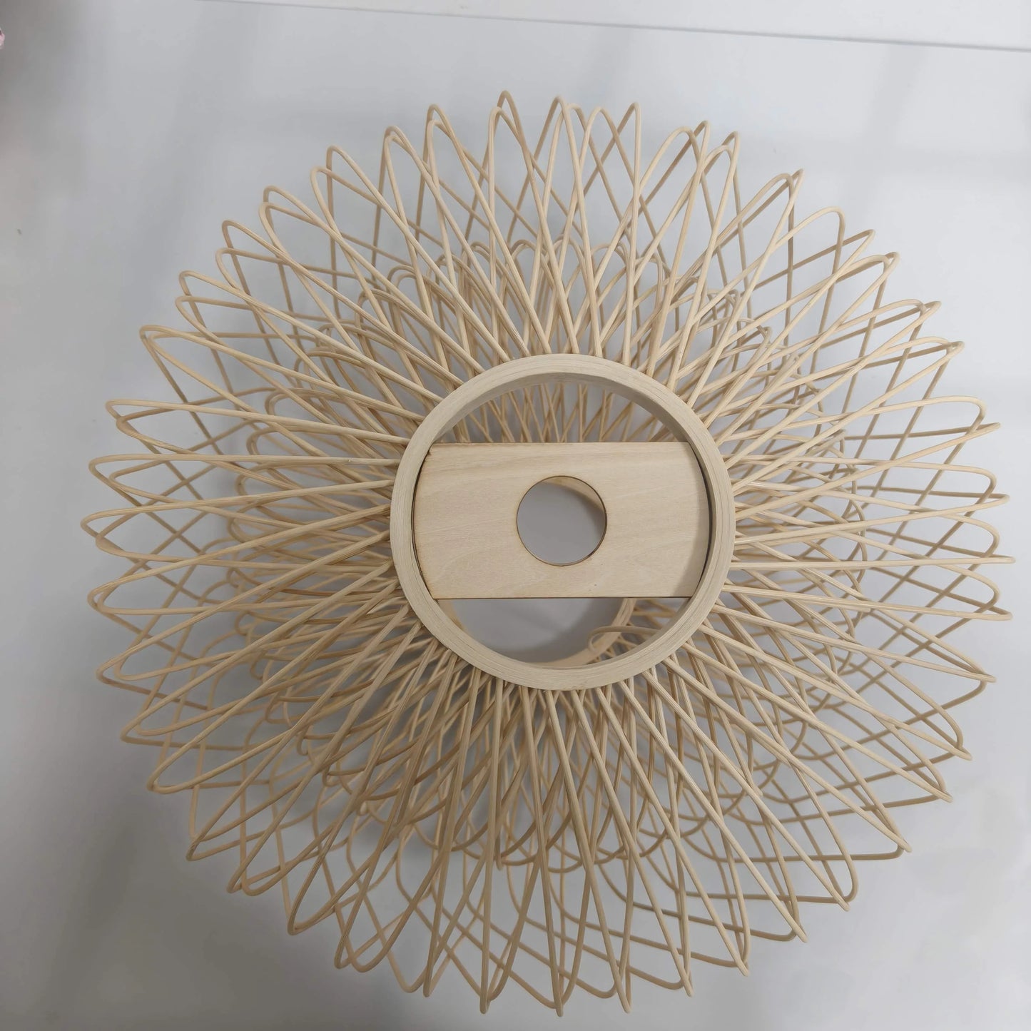 Natural Woven Cage Bamboo Pendant Light Shade | Boho Hanging Lamp – E26/E27/M11