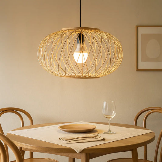 Nordic Globe Bamboo Pendant Light Shade | Cage Design – M11/E27/E26